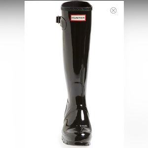Hunter Tall High Gloss Black Waterproof Rain Boot - Size 9